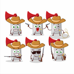 Cool cowboy air horn cartoon character with a cute hat