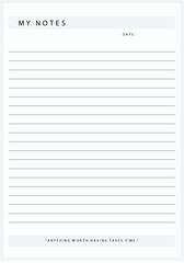 Grey Minimalist Journal Notes Planner