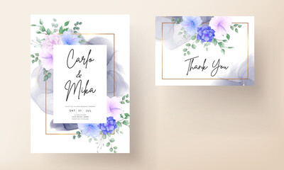 Naklejka na ściany i meble beautiful flower and leaves wedding invitation
