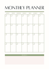 Feminine and Minimalist Monthly Planner