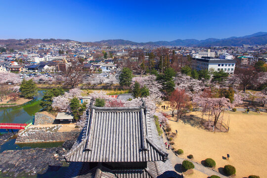 松本城天守閣から望む開智方向の街並, 日本,長野県,松本市