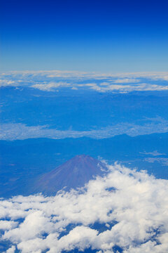 富士市南東方向上空から俯瞰する富士山, 日本,静岡県,富士市