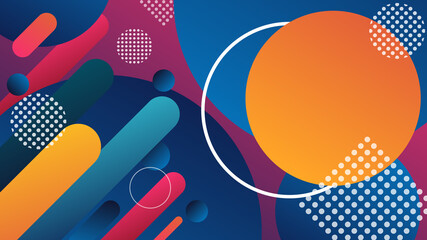 Geometric wallpaper, abstract background simple shapes banner. Trendy vector illustration background.