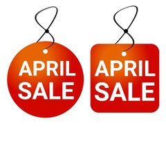 April sale sticker icon promotion label