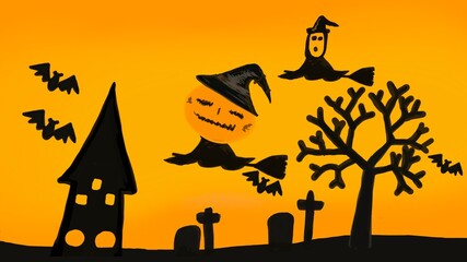 Halloween concept for card and background.