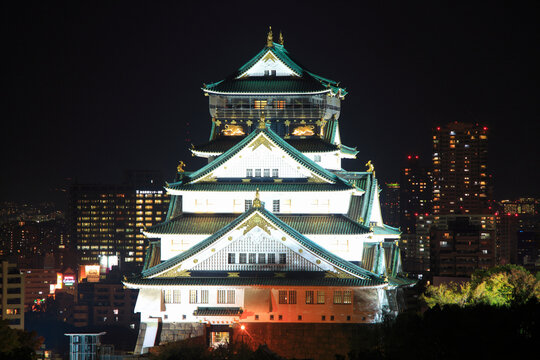 大阪城のライトアップ, 日本,大阪府,大阪市