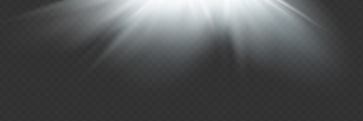 Fototapeta premium Vector spotlight. Light effect.Glow isolated white transparent light effect. Abstract special effect element design.
