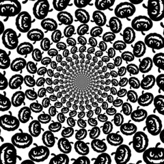 Pumpkin Psychedelic Optical Spin Illusion Background. Illusion of Motion Effect Image
