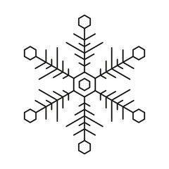 winter snowflake icon. christmas vector snow ice symmetrical design