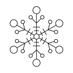 winter snowflake icon. christmas vector snow ice symmetrical design