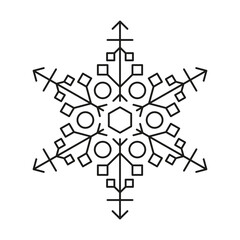 Obraz premium Snowflake icon from christmas and winter icon pack symmetrical design