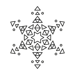 Obraz premium Snowflake icon on white background. Christmas and winter or new year symmetrical design