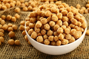 Delicious organic soya  chunks , Indian vegan cooking ingredients, 