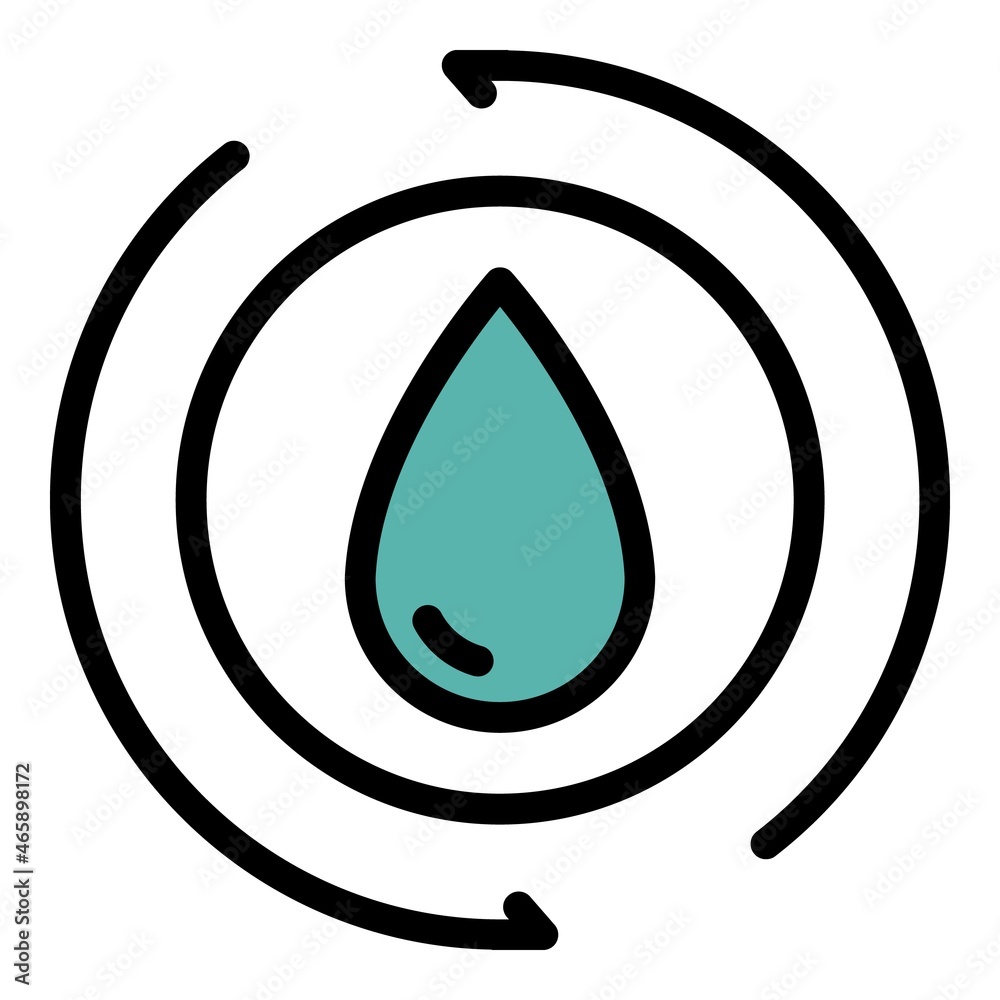 Poster drop in a circle icon. outline drop in a circle vector icon color flat isolated