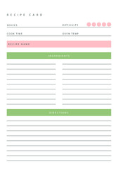 Minimal And Elegant Recipe Card Planner