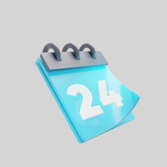 3d visualization, blue calendar icon with event date, infographics