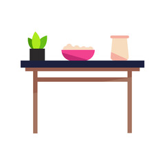 desk in the kitchen design vector illustration