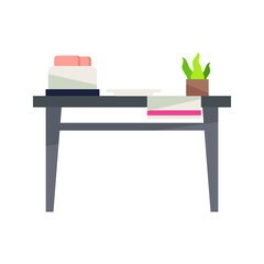 table kitchen interior design vector illustration