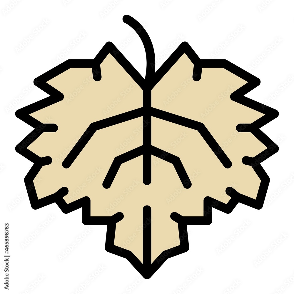 Sticker Grape leaf icon. Outline grape leaf vector icon color flat isolated - Stickers