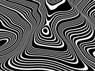 Abstract topographic contour. Black and white terrain.