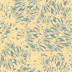  Neutral light blue yellow seamless abstract texture. Modern coastal living all over print. Irregular soft furnishing cover grunge background. High quality jpg swatch.