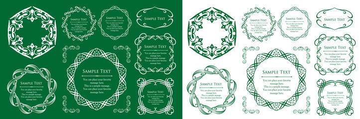 クリスマスをイメージしたフレームデザインのセット。アンティーク。ビンテージ。エレガント	
