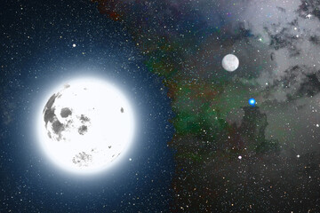 Obraz na płótnie Canvas Stars, planet, supernova and galaxy space sky night background