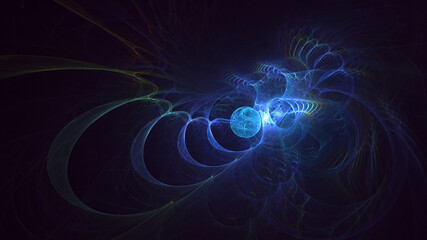 3D rendering abstract colorful fractal light background