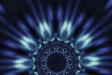 abstract blue floral kaleidoscope background 