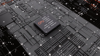 Central Computer Processors CPU concept. 3d rendering