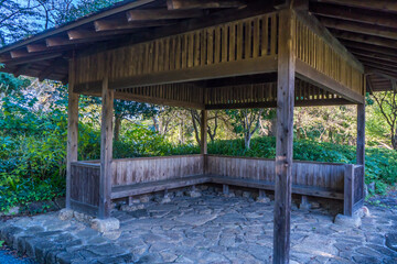 昭和記念公園にある、木造の休憩所