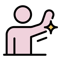 Man skin clear icon. Outline man skin clear vector icon color flat isolated