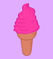Ice cream cone ilustration with pastel colors