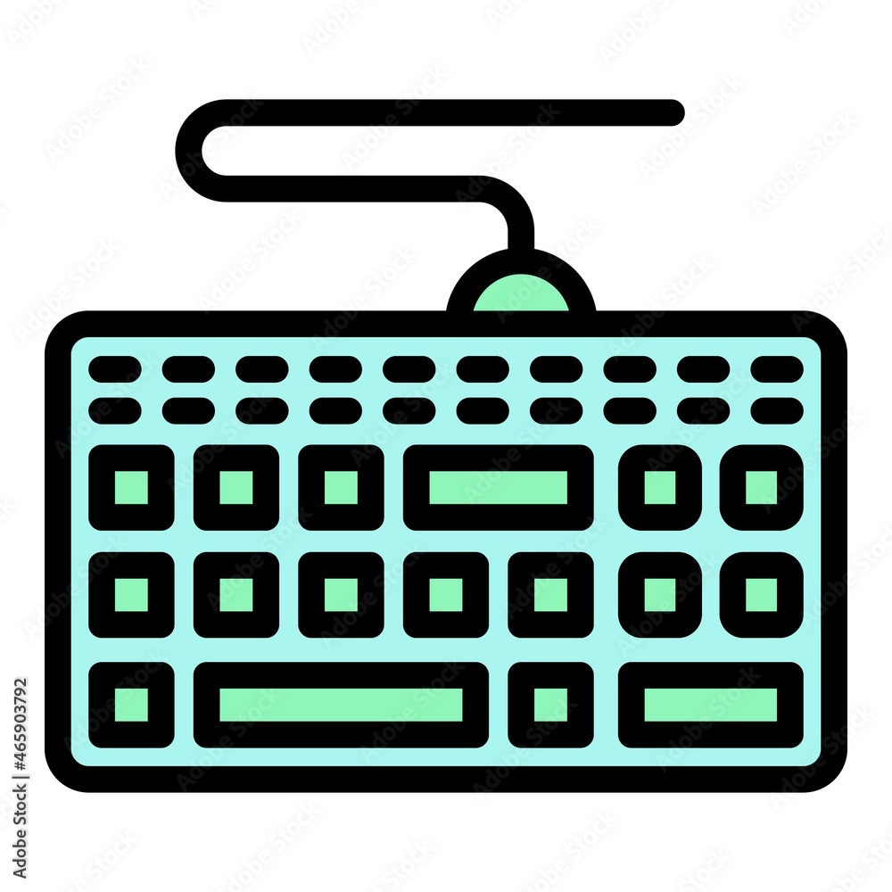 Fototapete keyboard icon. outline keyboard vector icon color flat isolated