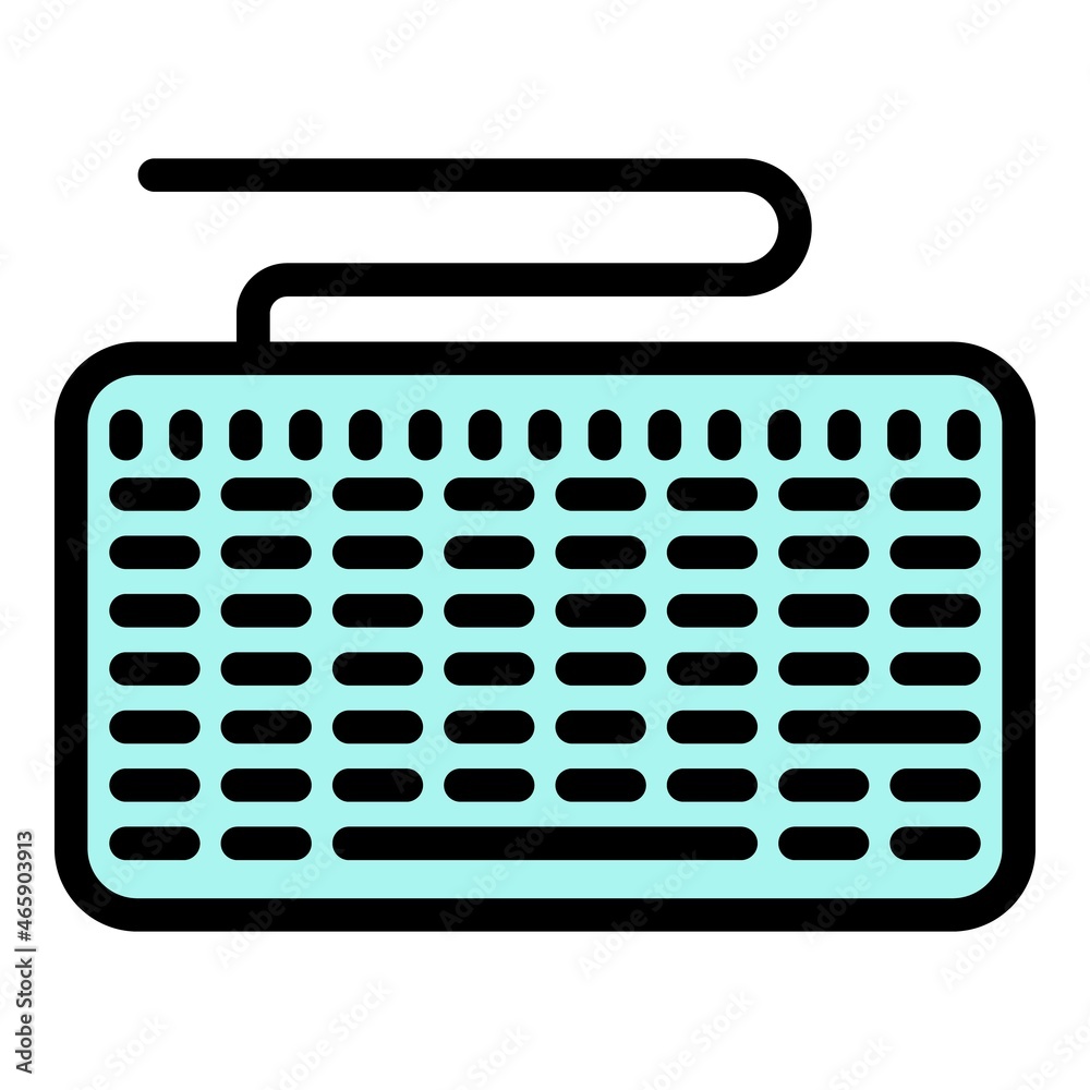 Poster button keyboard icon. outline button keyboard vector icon color flat isolated
