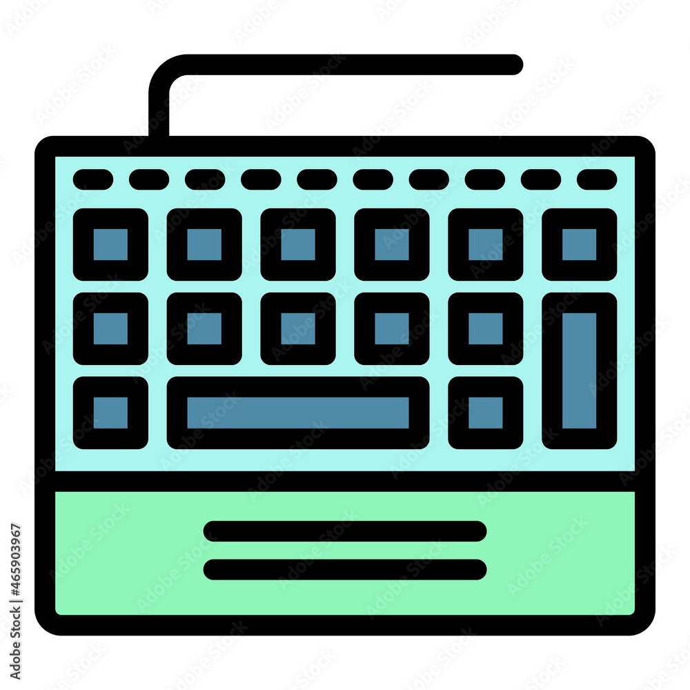 Poster control keyboard icon. outline control keyboard vector icon color flat isolated