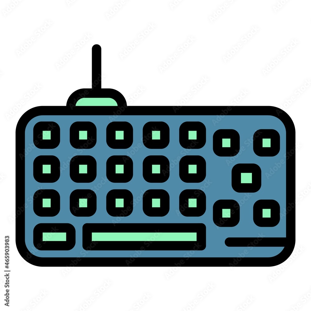 Fototapete keyboard device icon. outline keyboard device vector icon color flat isolated