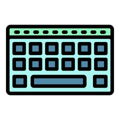 Wireless keyboard icon. Outline wireless keyboard vector icon color flat isolated