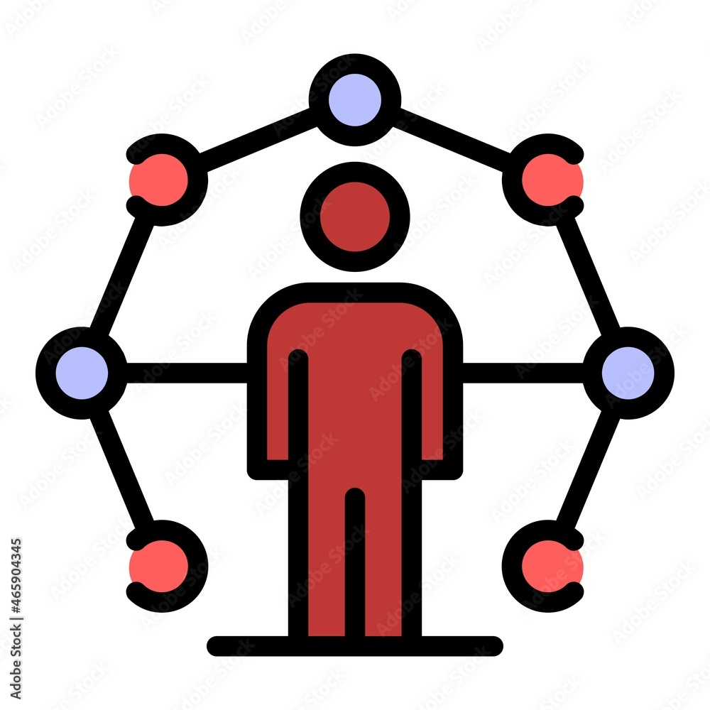 Poster scheme manager icon. outline scheme manager vector icon color flat isolated