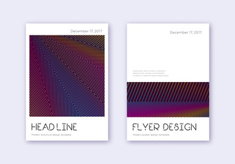 Minimal cover design template set. Rainbow abstrac