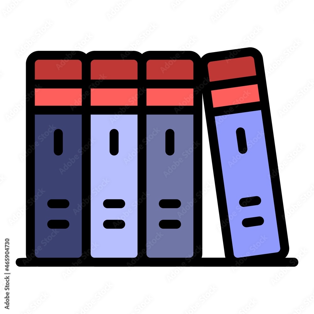 Poster office folder stack icon. outline office folder stack vector icon color flat isolated