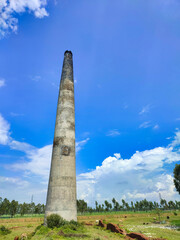 Landscape view to the old traditional brick factory in bangladesh.