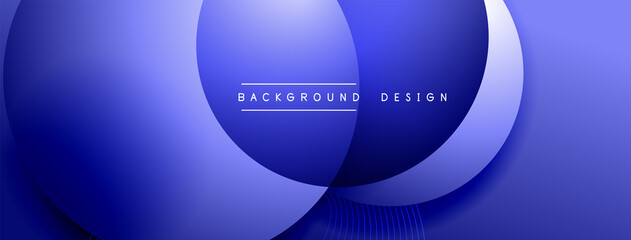 Gradient circles with shadows. Vector techno abstract background. Modern overlapping forms wallpaper background, design template