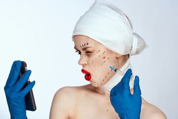 woman rejuvenation facial injection cosmetic procedures studio lifestyle