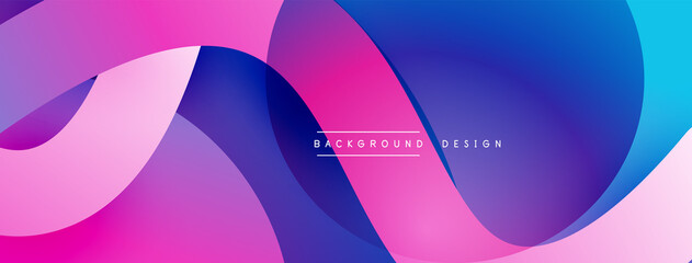 Abstract overlapping lines and circles geometric background with gradient colors