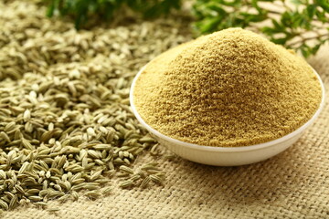 Organic cumin seed powder- Indian cooking ingredients. 