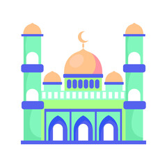 beautiful mosque masjid building architecture prayer design vector illustration 