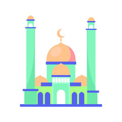 mosque masjid building architecture prayer design vector illustration 