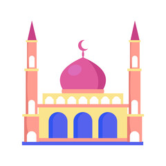 prayer place building of muslim mosque masjid design vector illustration 