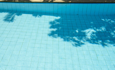 Obraz na płótnie Canvas Beautiful well maintained blue swimming pool. 